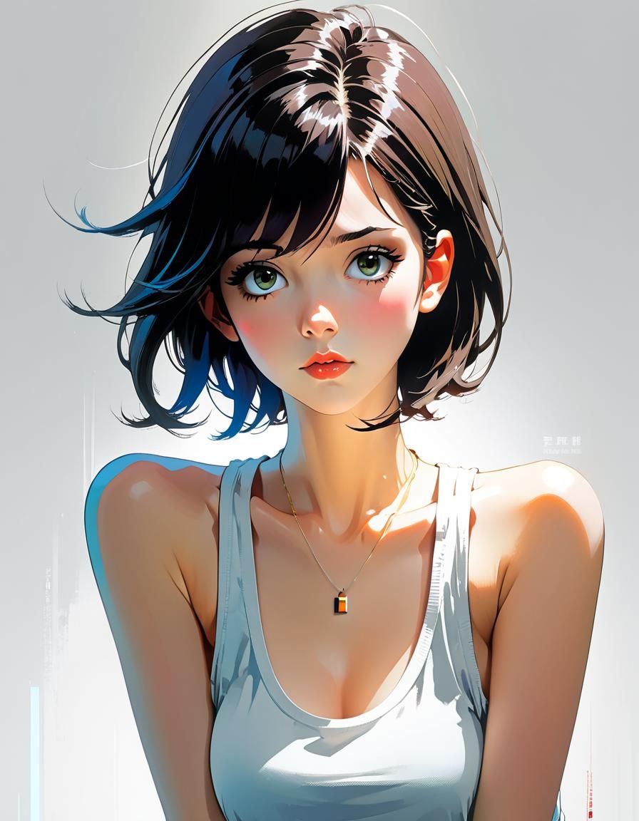 Anime-Style Digital Illustration of Millie Gibson