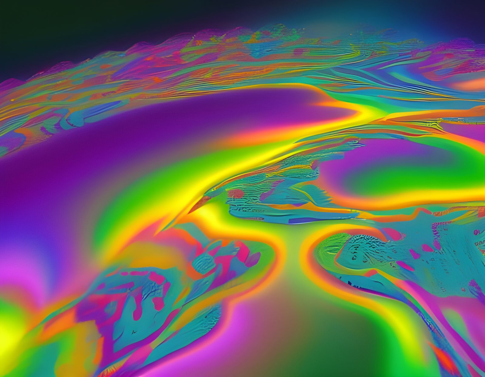 Detailed Fractal Microarray Render with Luminous Biomarkers