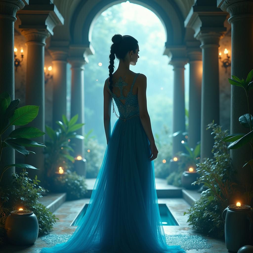 Ethereal Spa Scene with Esthetician in Digital Art