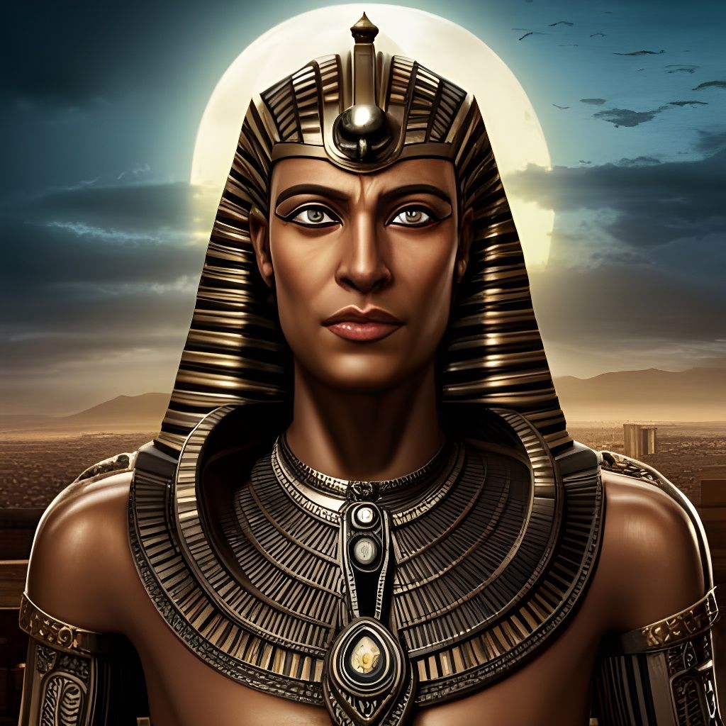 Egyptian Pharaoh Portrait in Detailed Digital Art