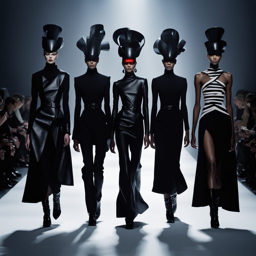 Avant-Garde Runway Models Strut Bold, Vibrant Fashions