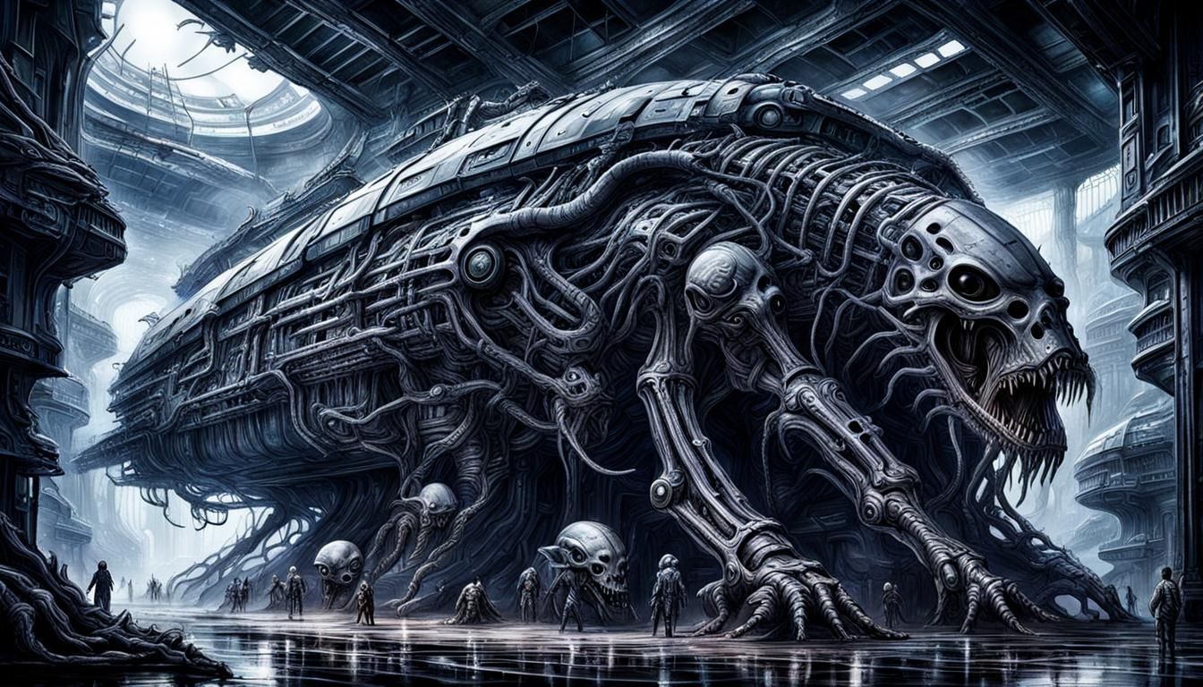 Xenomorph Infestation: A Cyberpunk Sci-Fi Nightmare