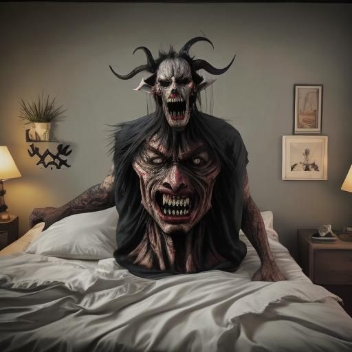 Horrifying Sleep Paralysis Demon Screaming in Bed