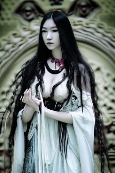 Ethereal Goddess: Mythical Asian Horror Portrait
