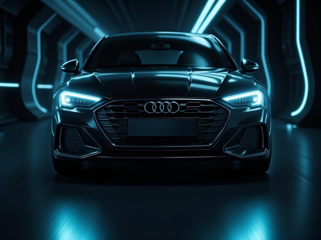 2020 Black Audi A3 Sedan in Studio Lighting