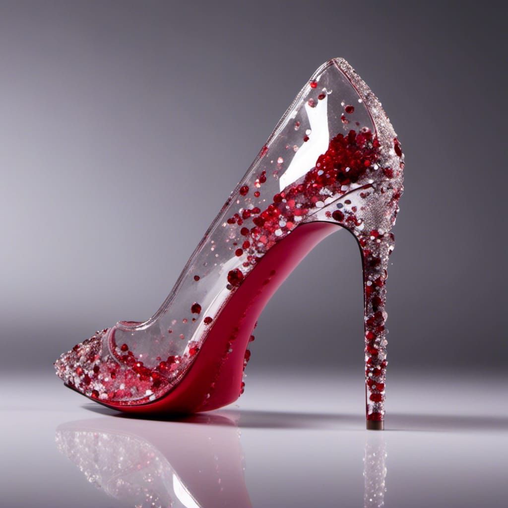 Sparkly Stiletto Shoe with Sharp Bloody Heel