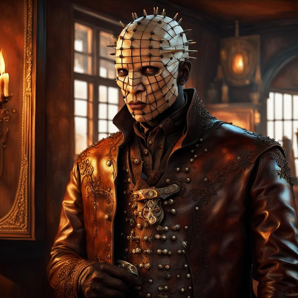 African-American Pinhead in Western Saloon, Digital Painting