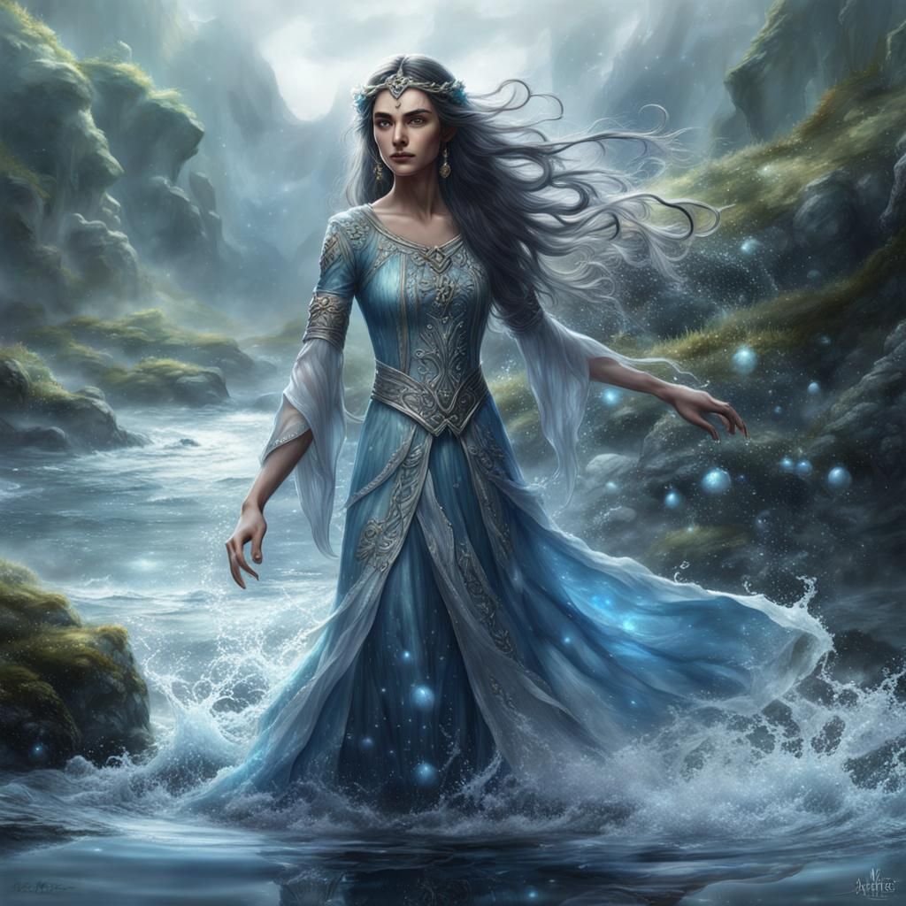 Water Elf Maiden in Alan Lee Style