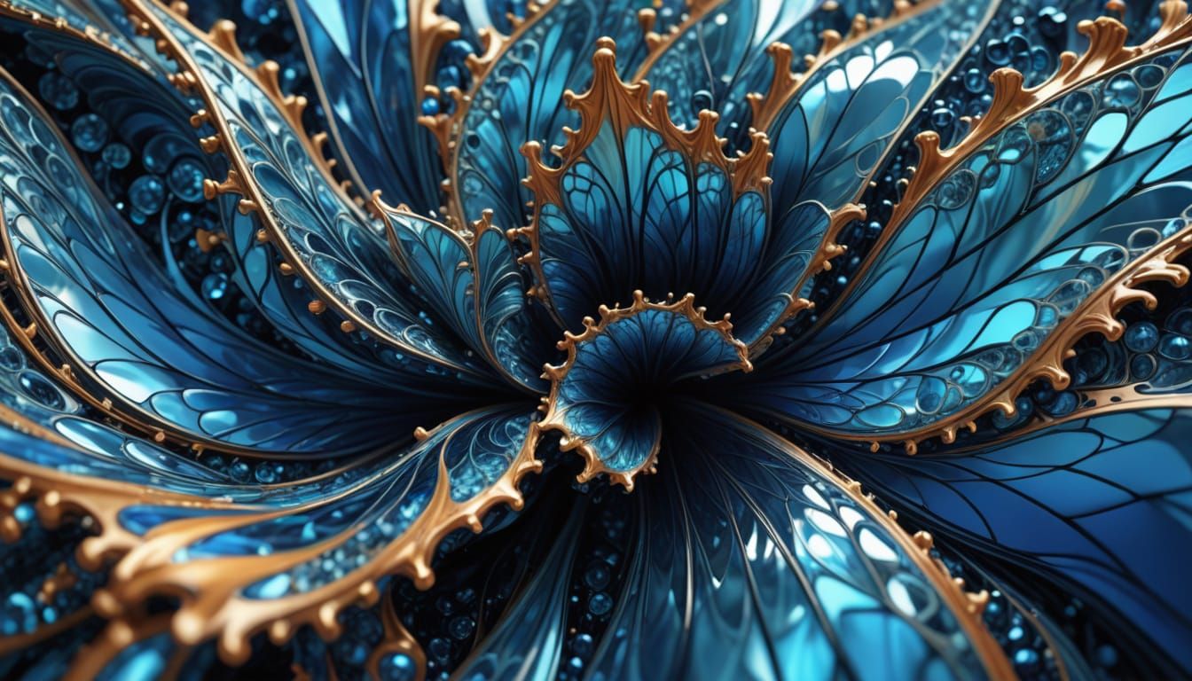 Sapphire Blue Fractal: A Hyper Realistic Optical Illusion