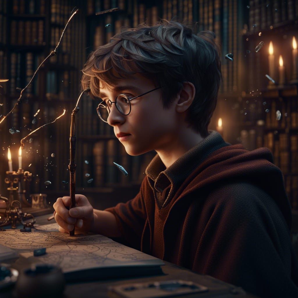 Harry Potter Style Boy Creates Magic Maths