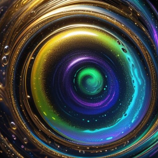 Shimmering Marbled Liquid Bubbles in Vibrant Abstract Style