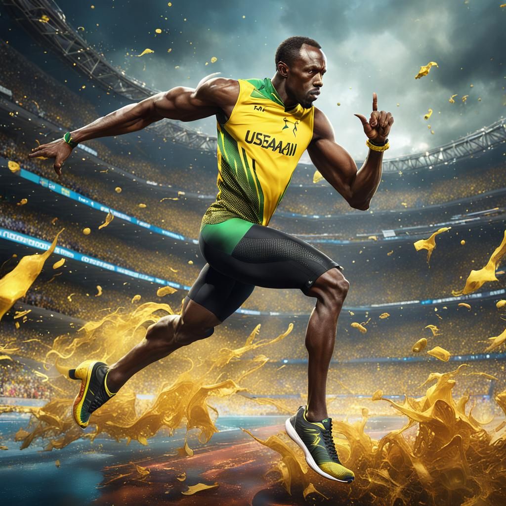 Usain Bolt: Detailed Fantasy Concept Art