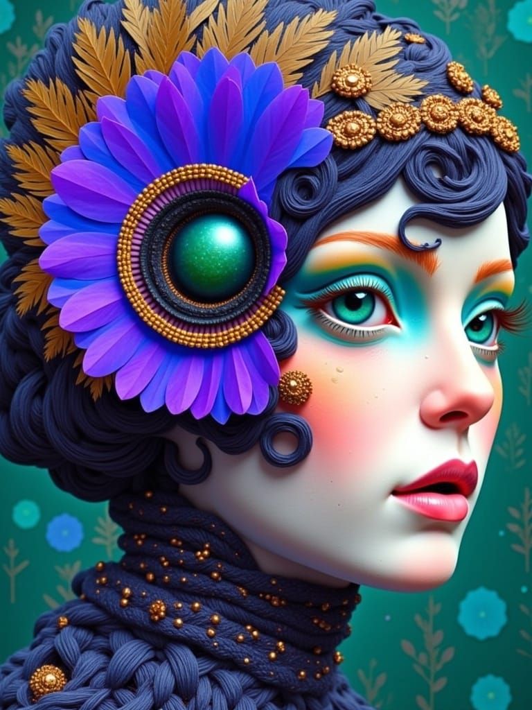 Retrofuturist Portrait Collage of an Aetheric Engineer