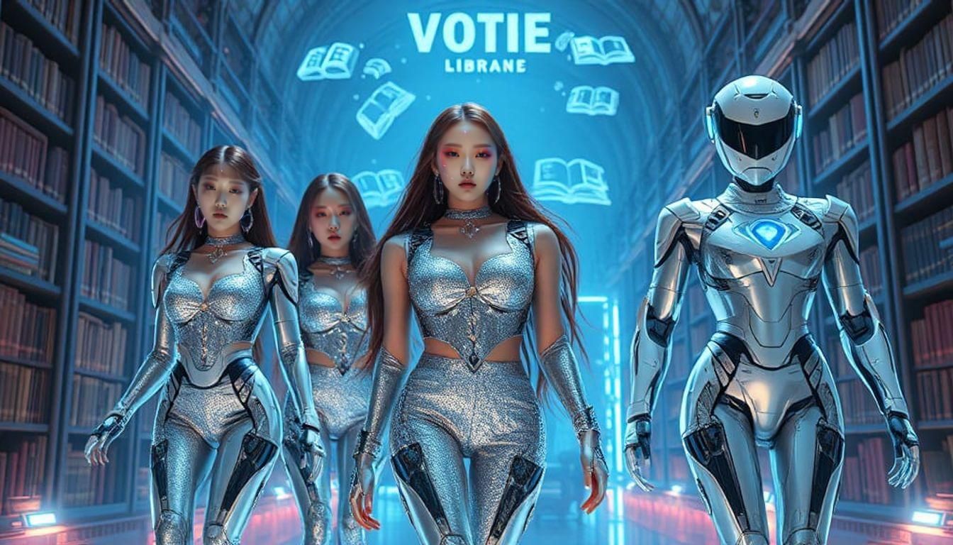 Futuristic K-Pop Music Video in Cyberpunk Style