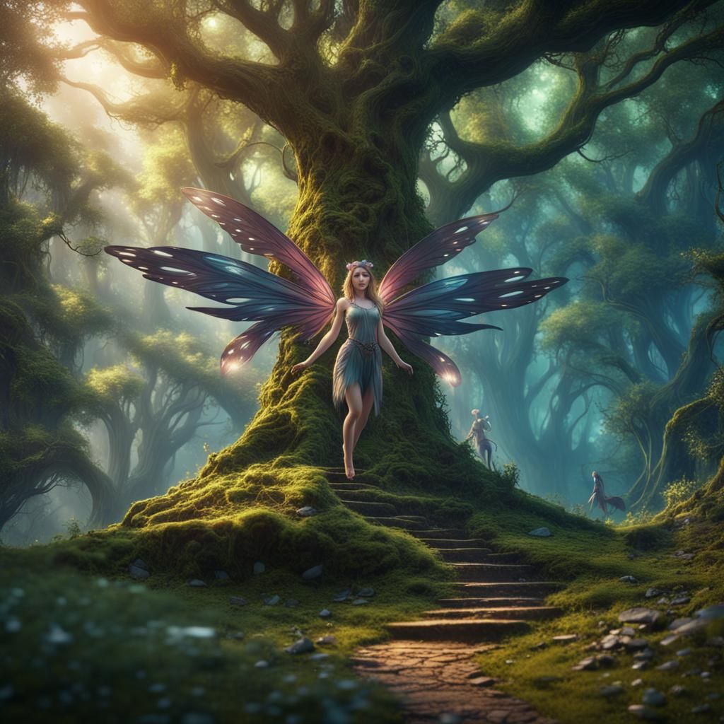 Fairy in Enchanted Forest: Fantasy Concept Art