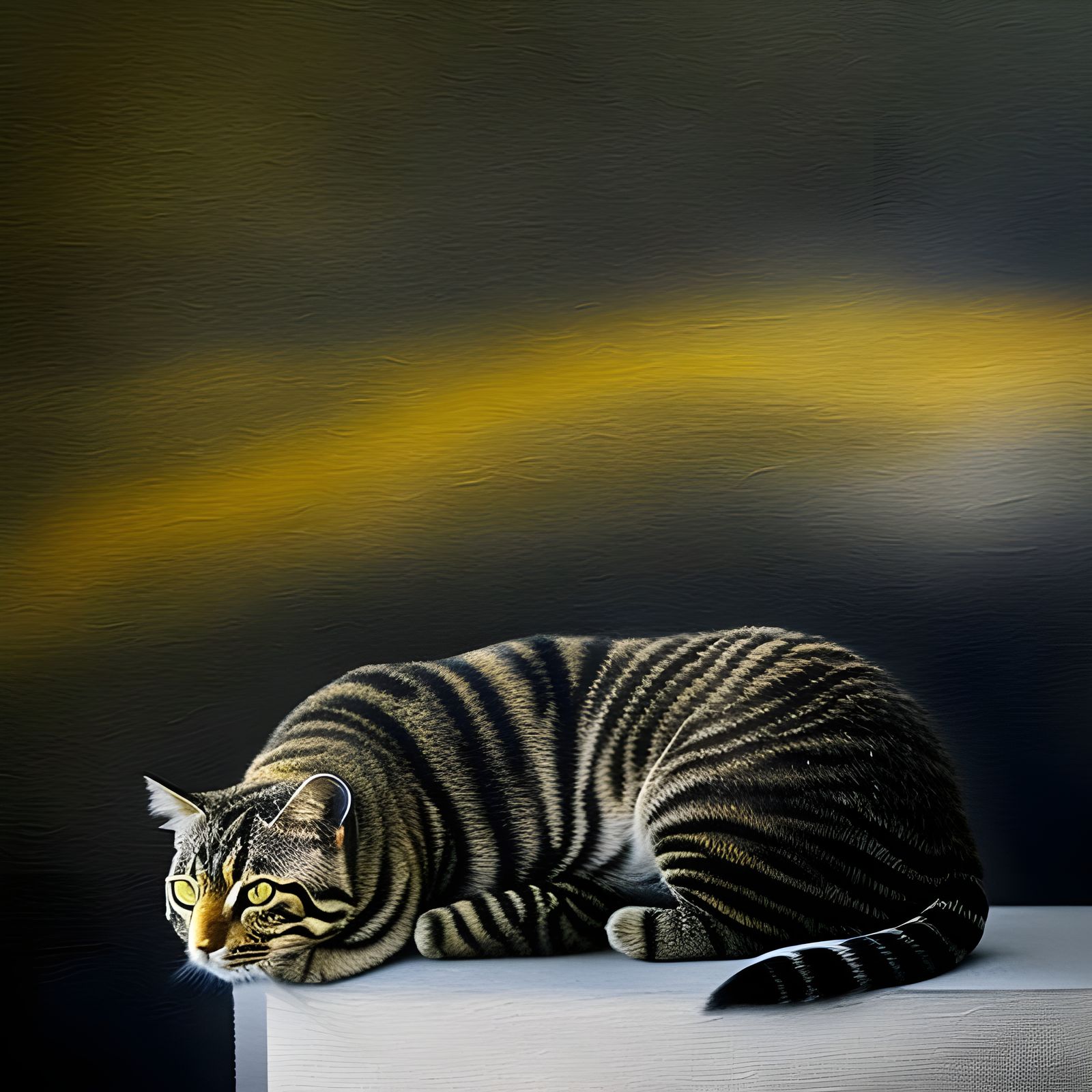 Cats on Antique Furniture with Silk Embroidery