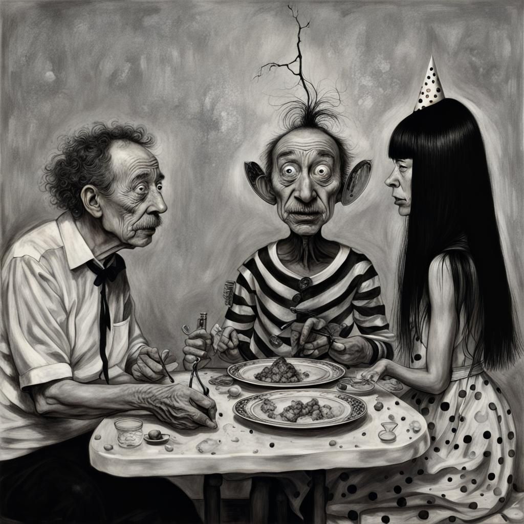 Surreal Polka Dot Nightmare in Mixed Styles