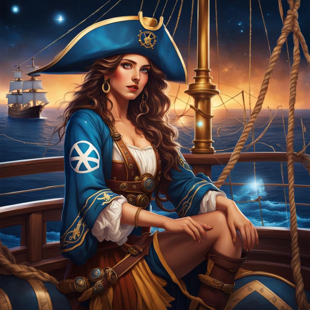 Constellation Woman Pirate on Greek Ship