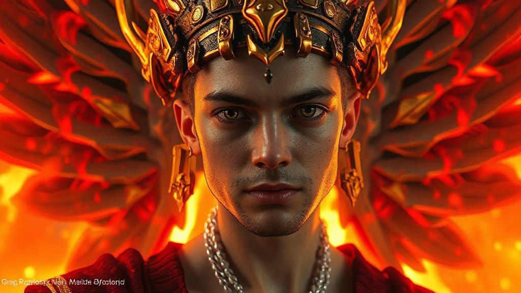 Angelic Horus Portrait in Art Nouveau Style