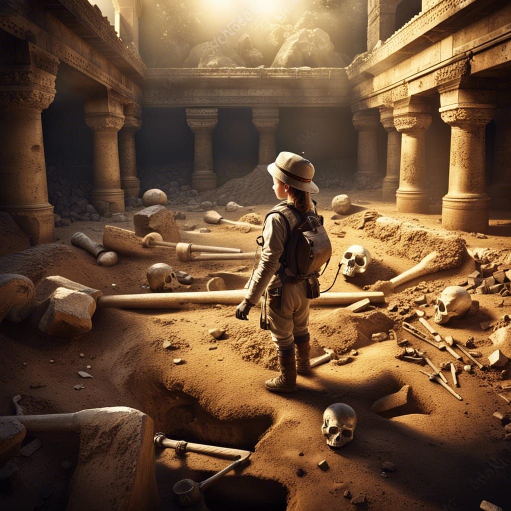 Explorer Unearths Ancient Relics at Archaeological Dig Site