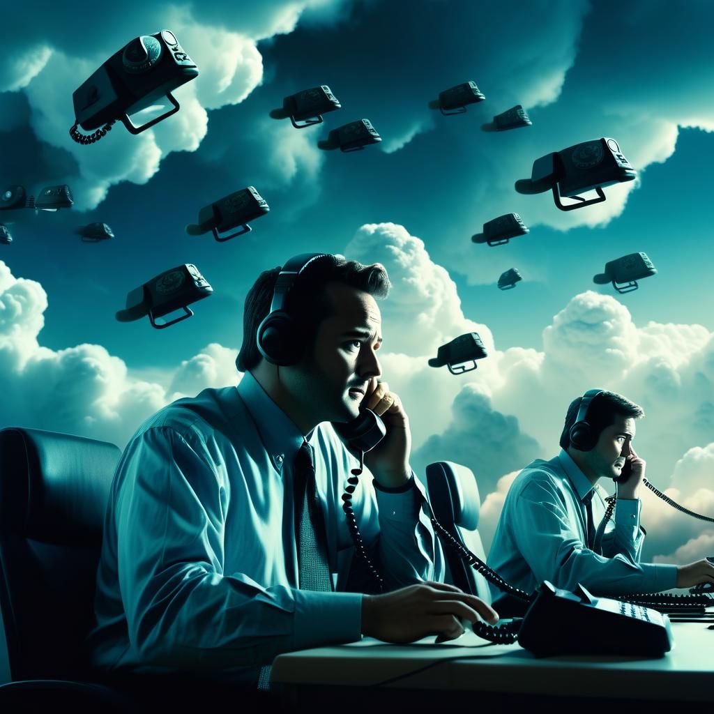 Telemarketers Call God: A Cinematic Film Still
