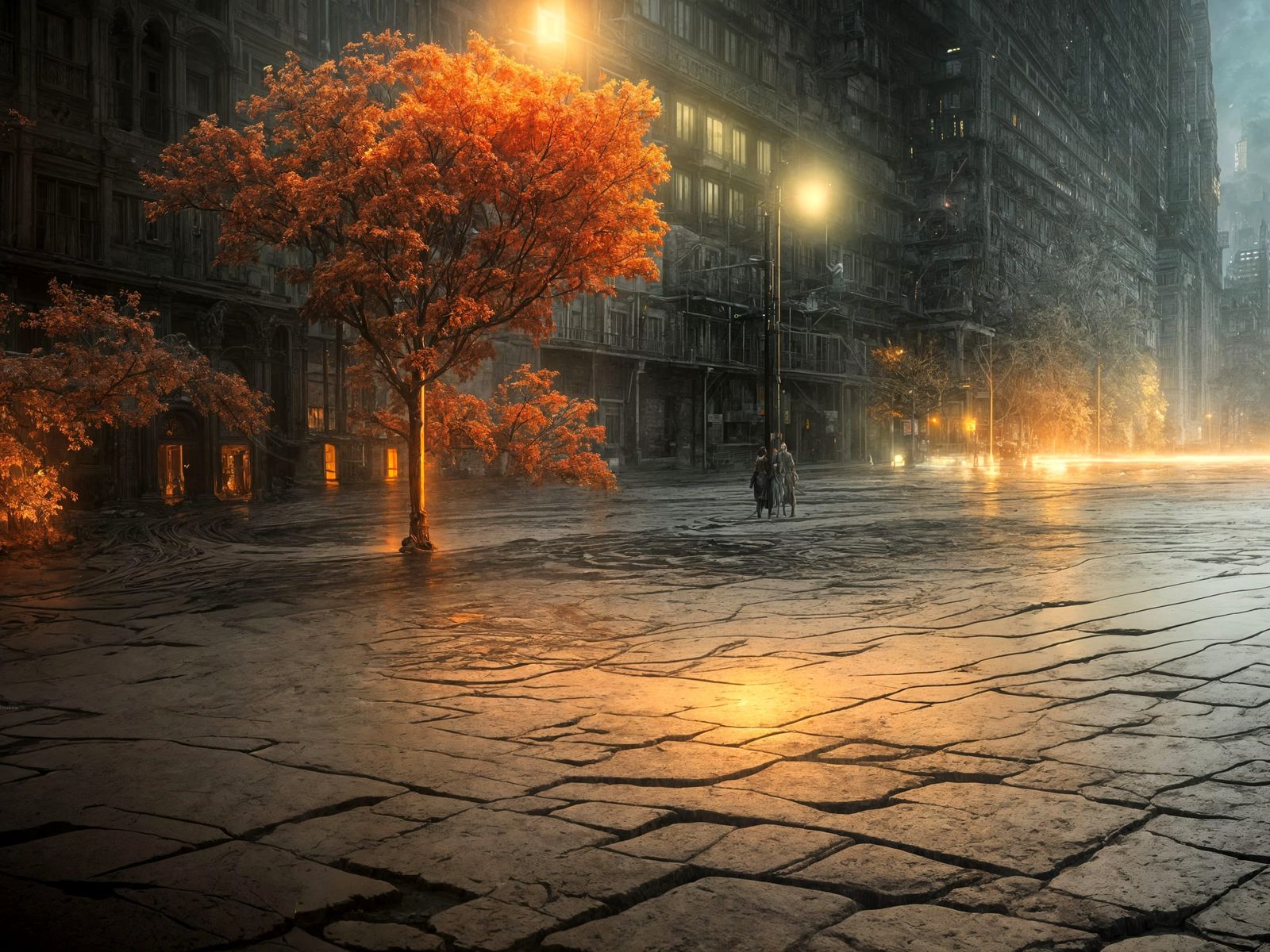 Futuristic Cityscape with Radical Creatures, Digital Art