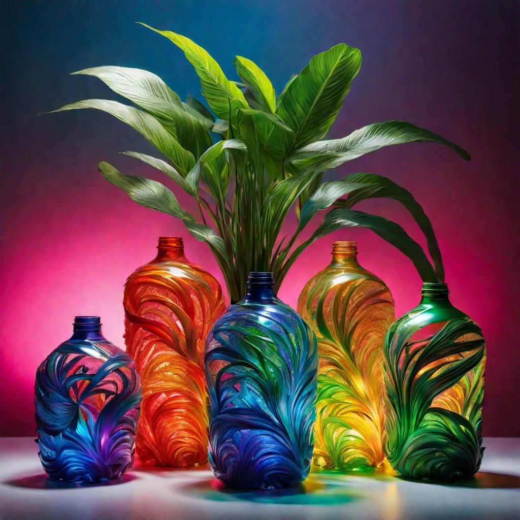 Hyperrealistic Plant Holders from Recycled Bottles