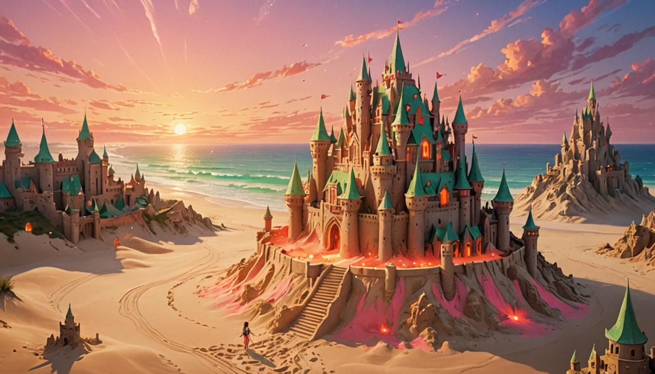 Fairy on Sandcastles: Fantasy Concept Art