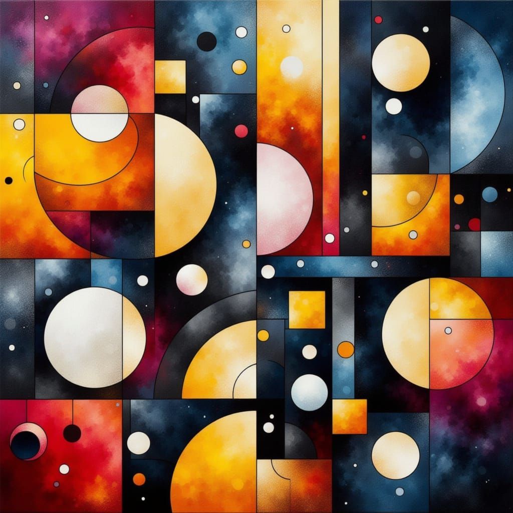 Vibrant Geometric Abstraction Art