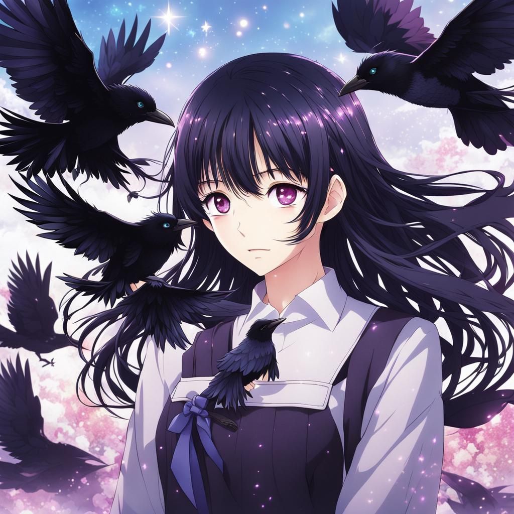 Anime Style Woman with Raven Hair