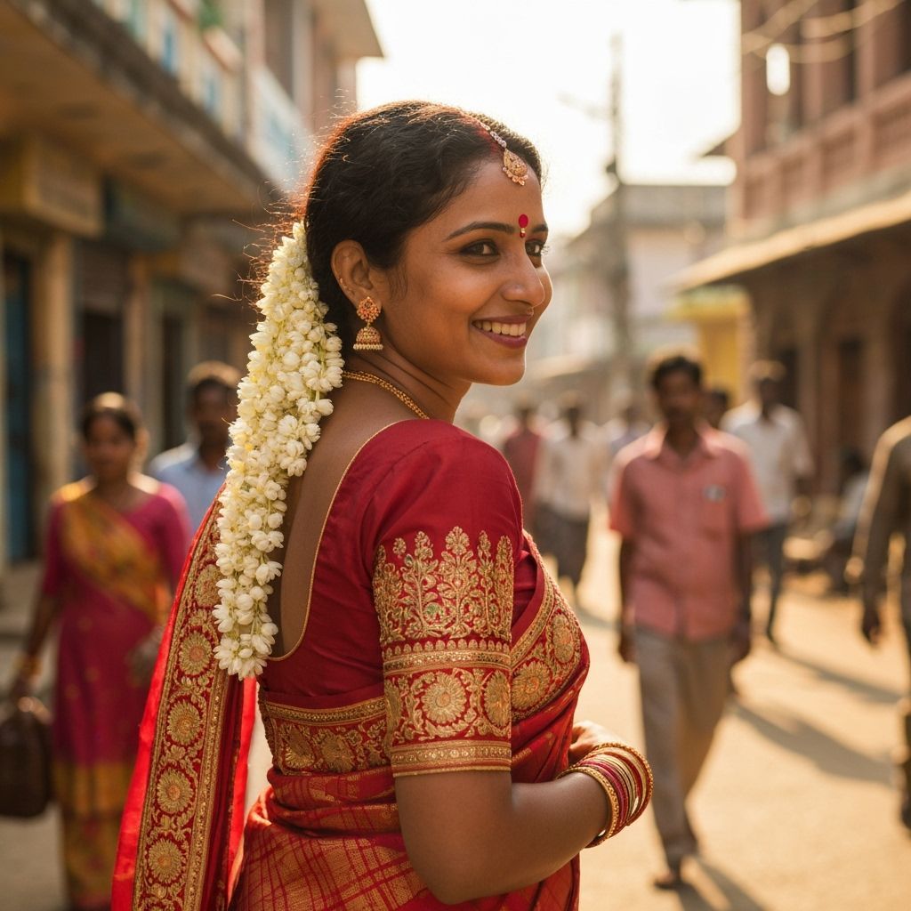 Indian Woman in Sari on English Street