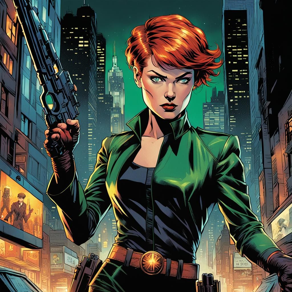 Dynamic Comic Book Art: Vigilante in Film Noir Style