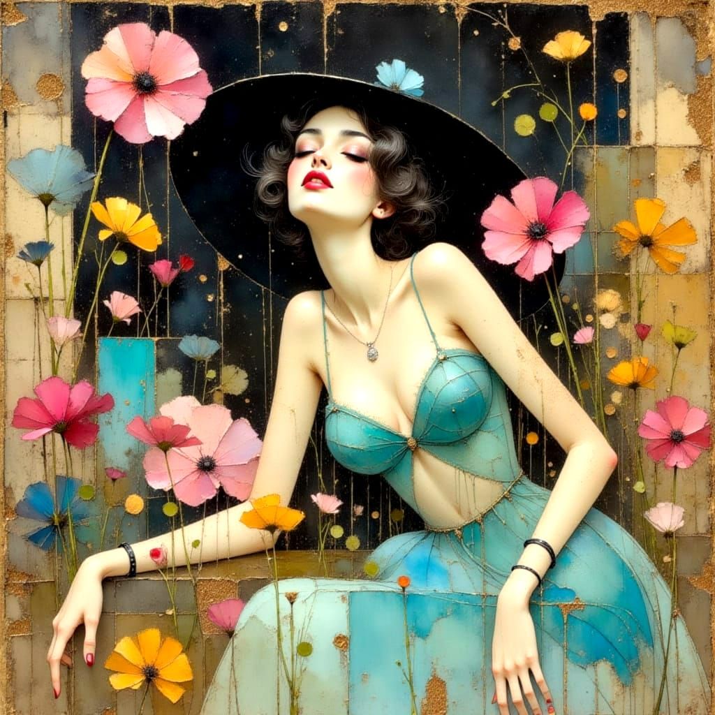 Ethereal Portrait of a Starlet in a Whimsical, Impressionist...