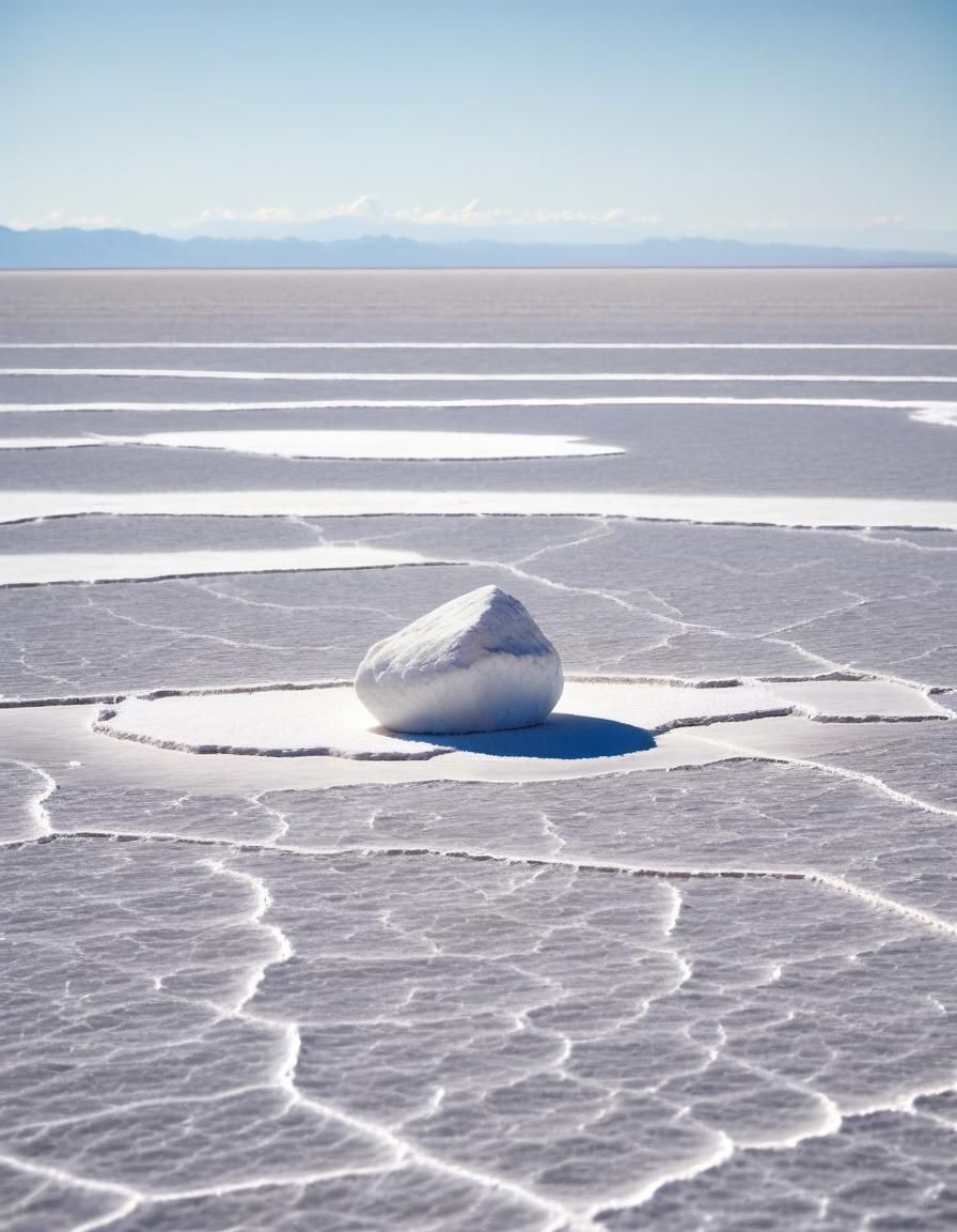 White Stone on Utah Salt Flats