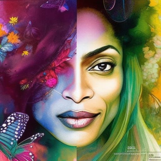 Rosario Dawson in a Fantasy Garden: 3D Render