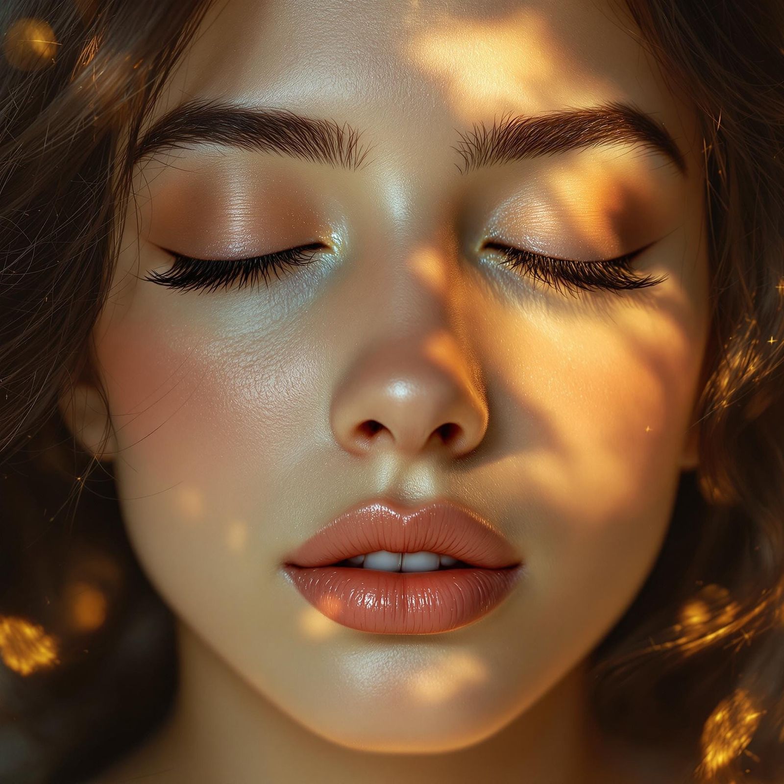 Hyperrealistic Portrait of a Woman in Tender Love