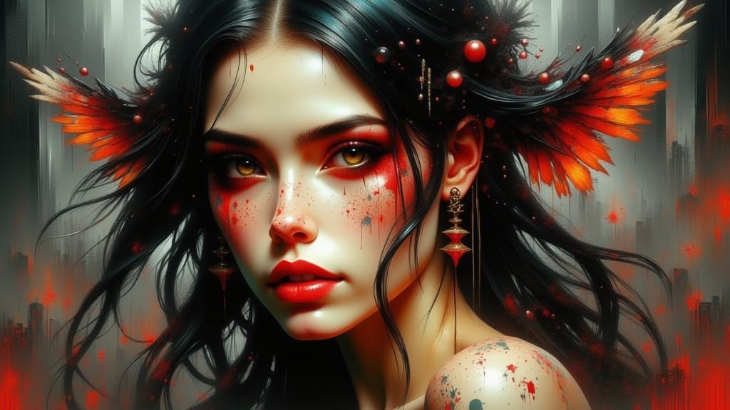 Ethereal Club Portrait with Art Nouveau Glow