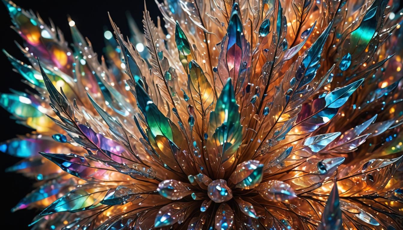 Iridescent Crystalline Bloom in a Surreal Macro Photograph