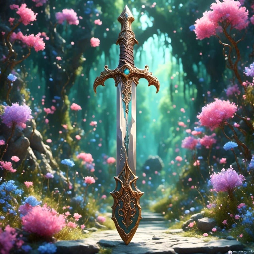 Cute Fantasy Sword on Display