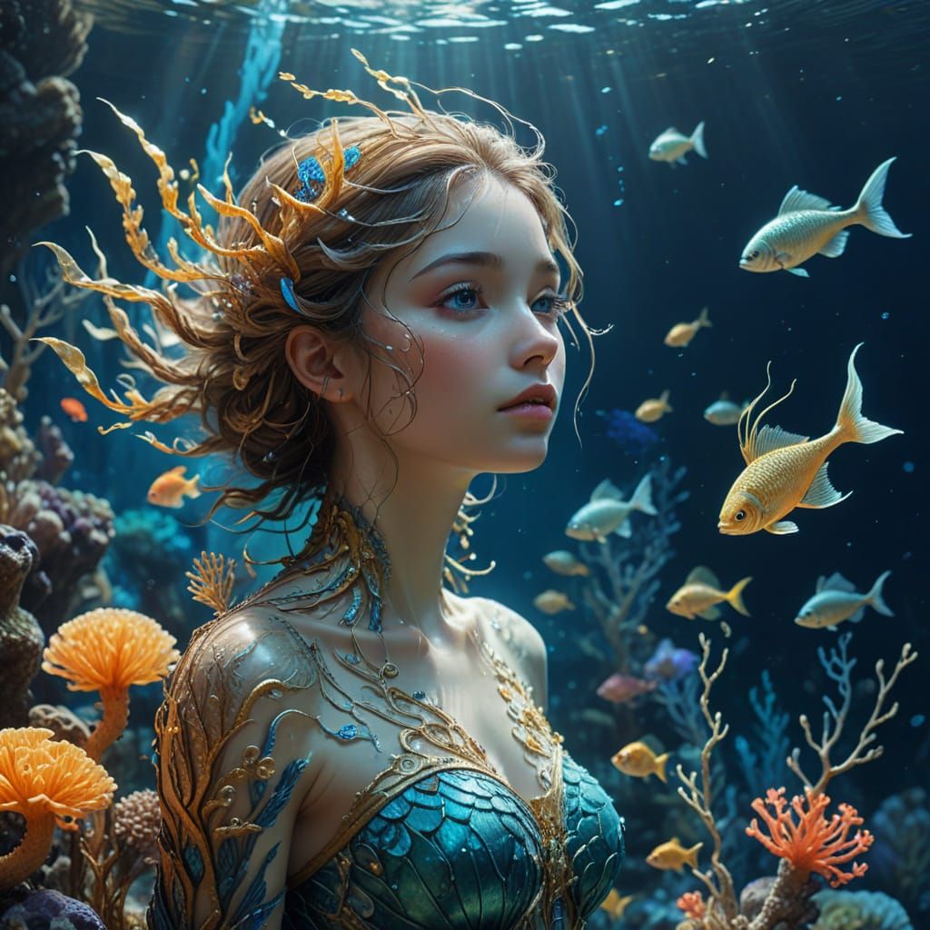 Dreamy Mermaids of the Enchanted Coral Reef