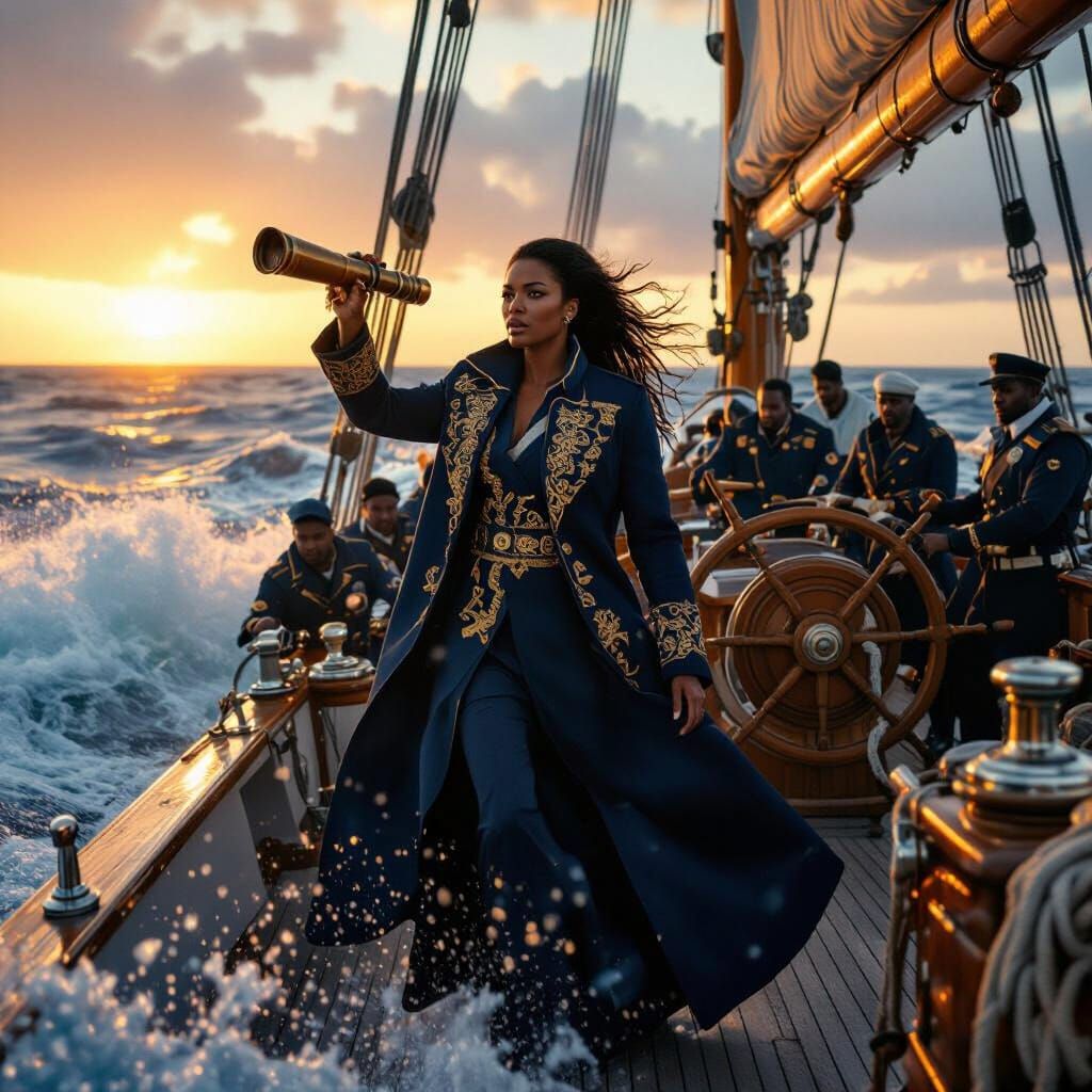 Epic Cinematic Yacht Scene With Determined Protagonist