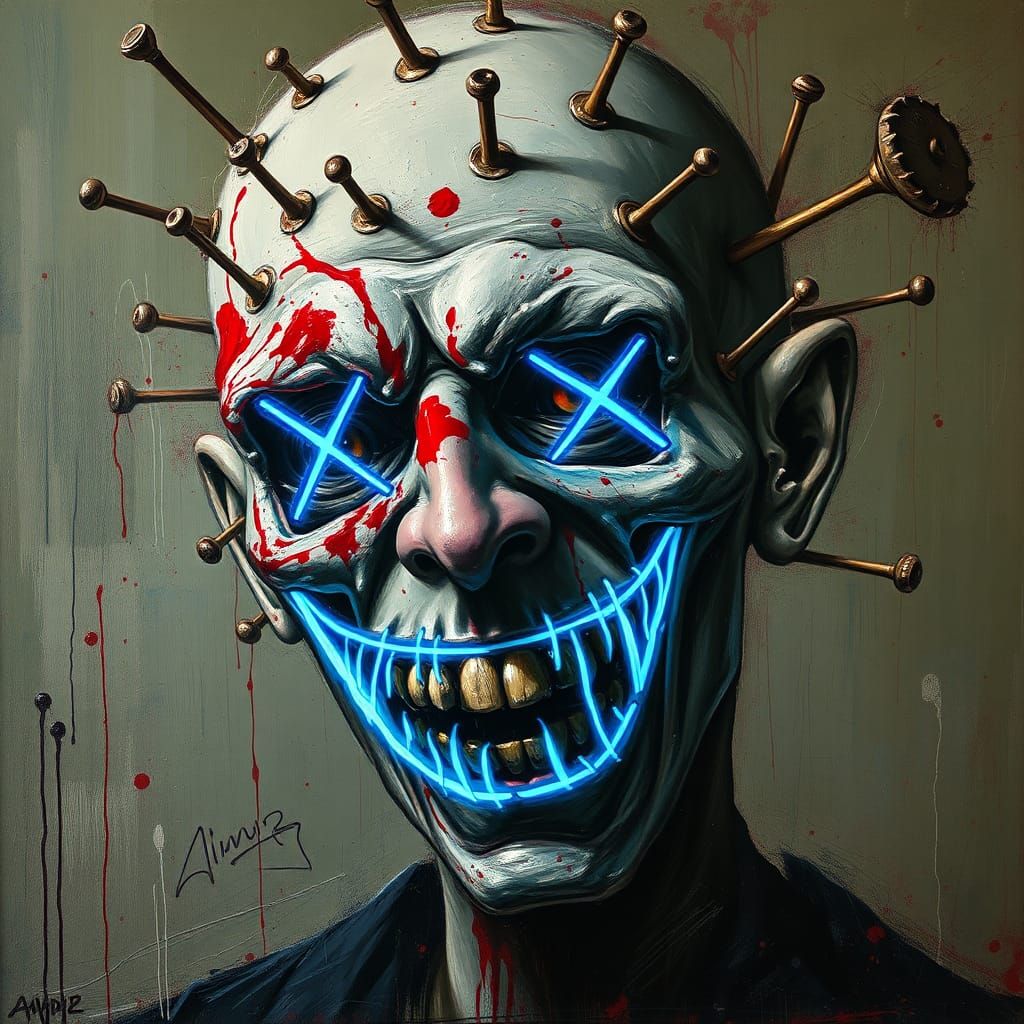 Visceral Pinhead Portrait in Francis Bacon Style