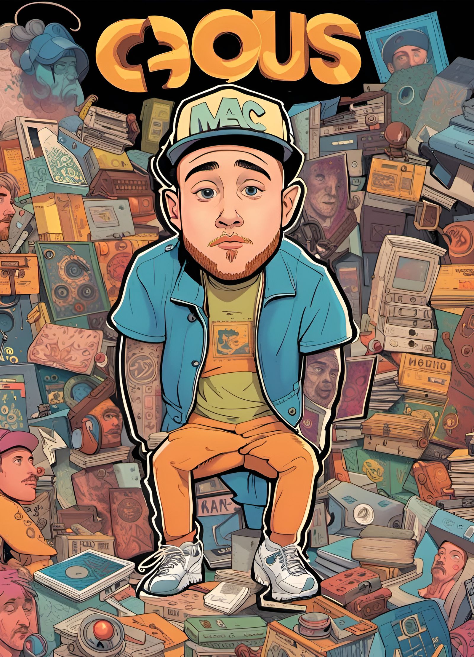 Mac Miller as Pixar Character in Art Deco Comic