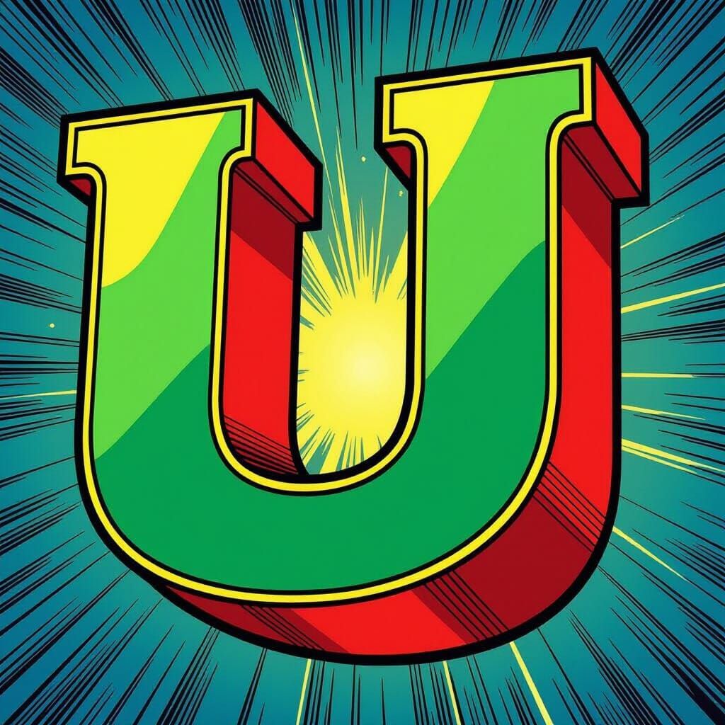 Bold Comic Book Letters Spell "Uhu" in Vibrant Colors