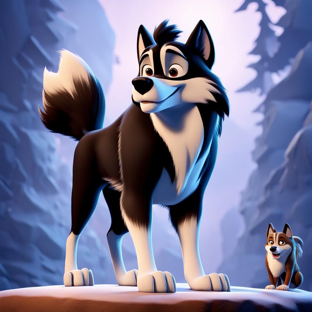 Balto Movie Poster in Disney Pixar Style