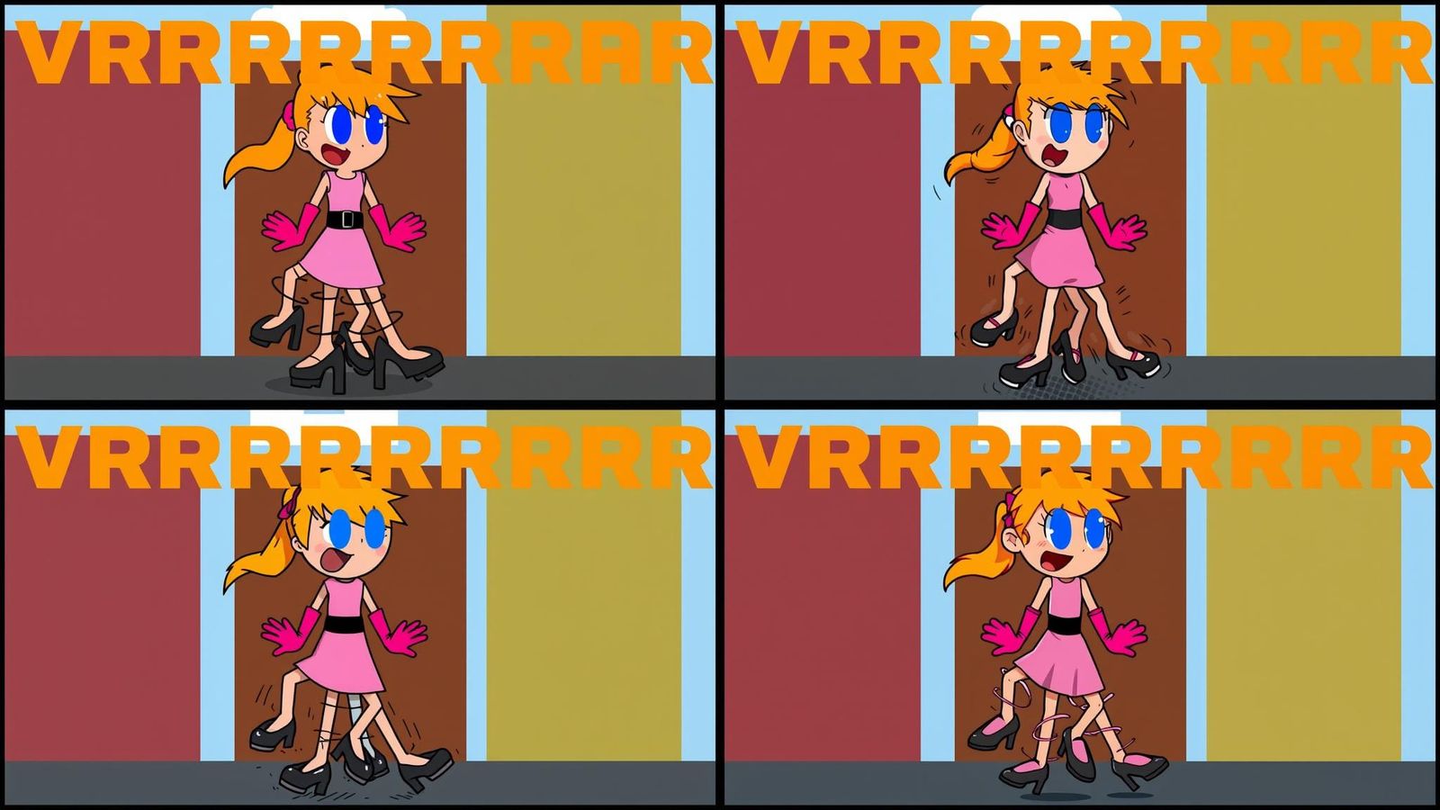 Energetic Cartoon Tap Dancer in Anime Style