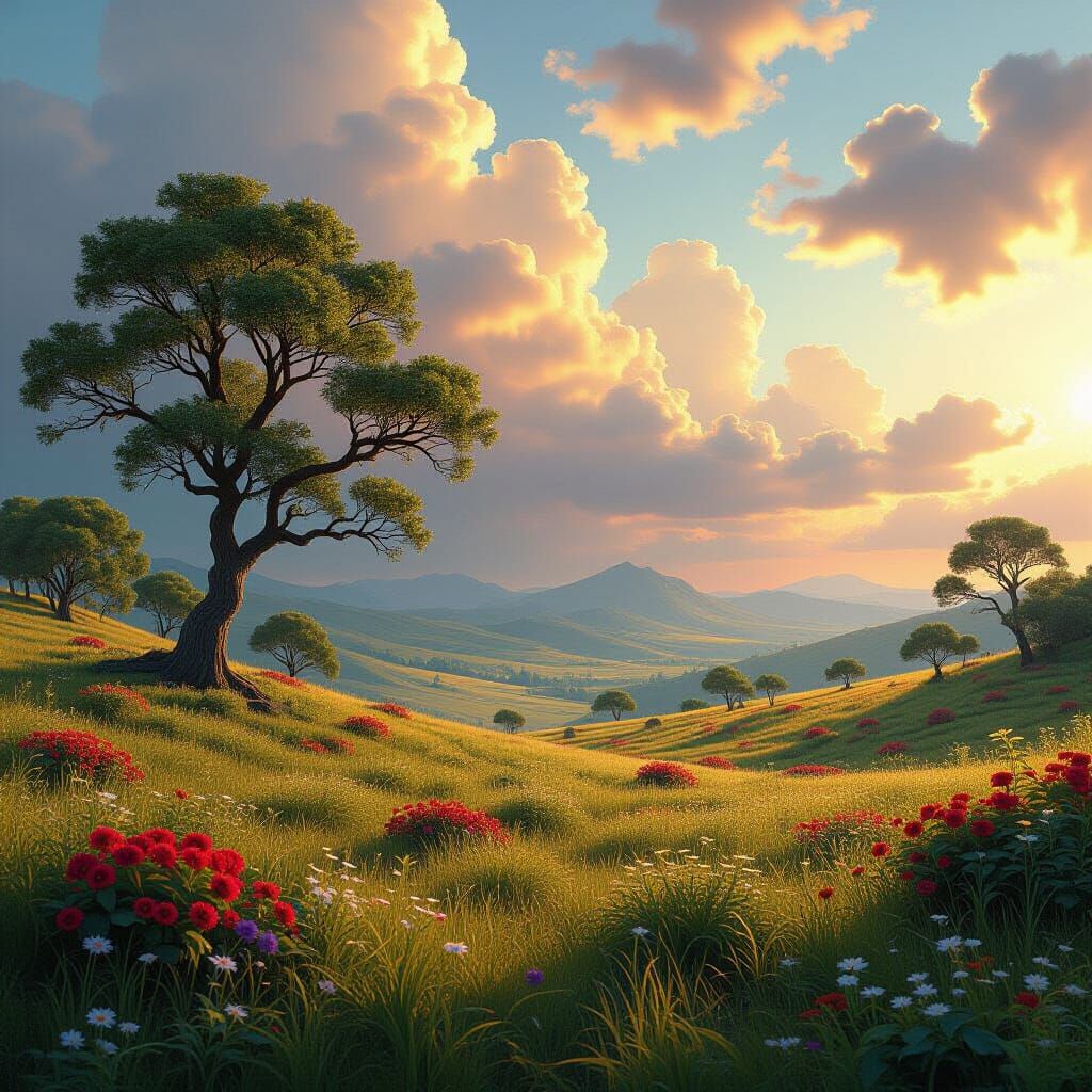 Whimsical Landscape with Cinematic Lighting