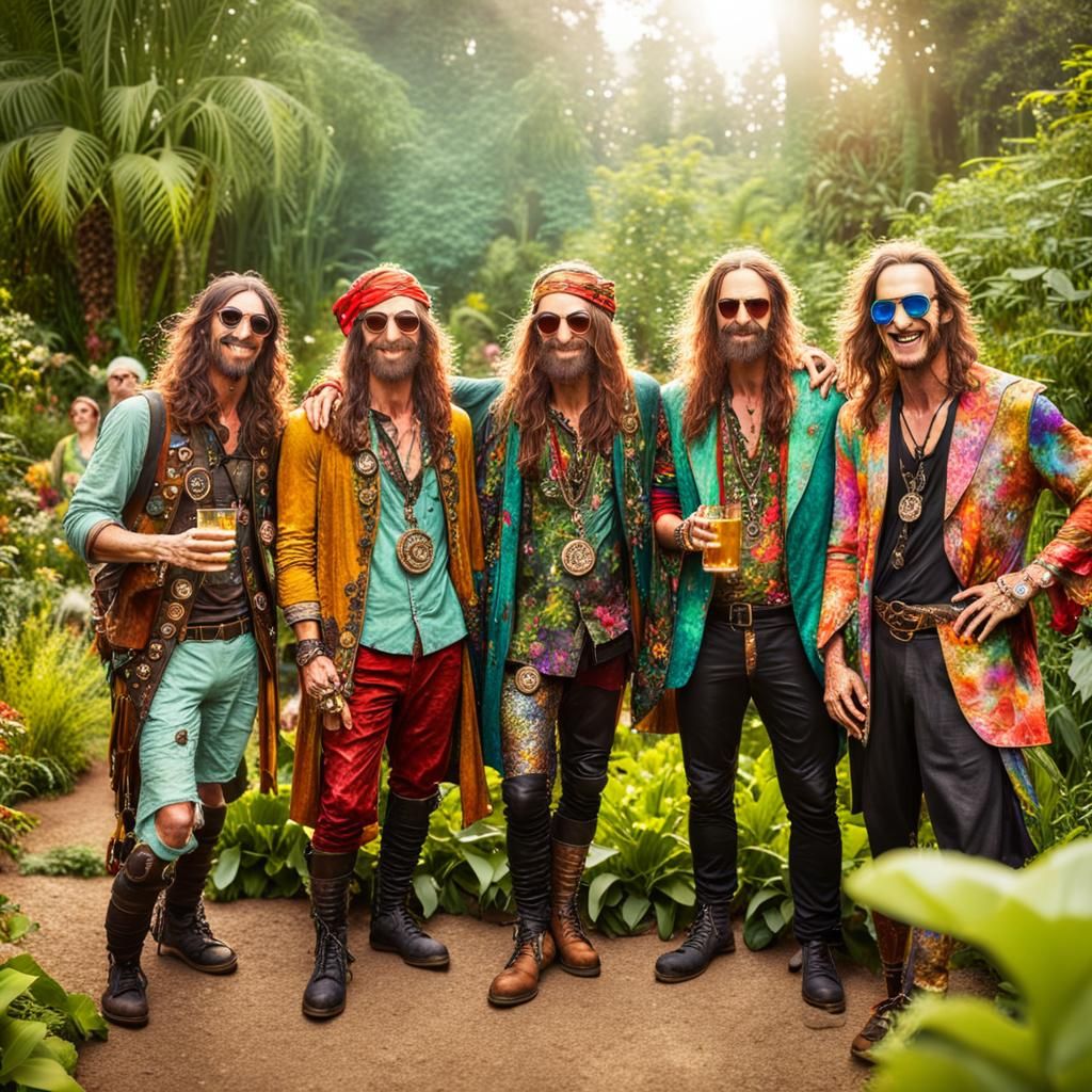 Hippie Pirate Wizard Party in Botanical Garden