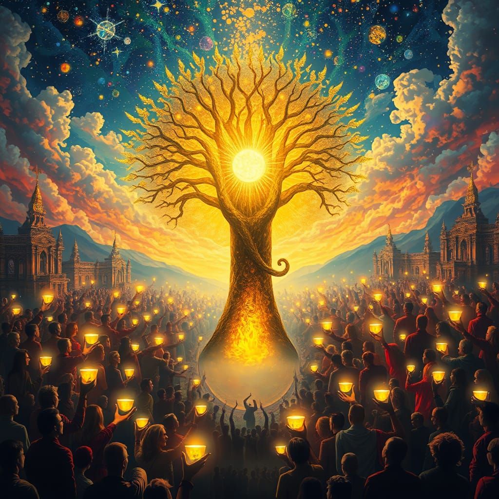 Yellow Leopard Man in a Celestial City