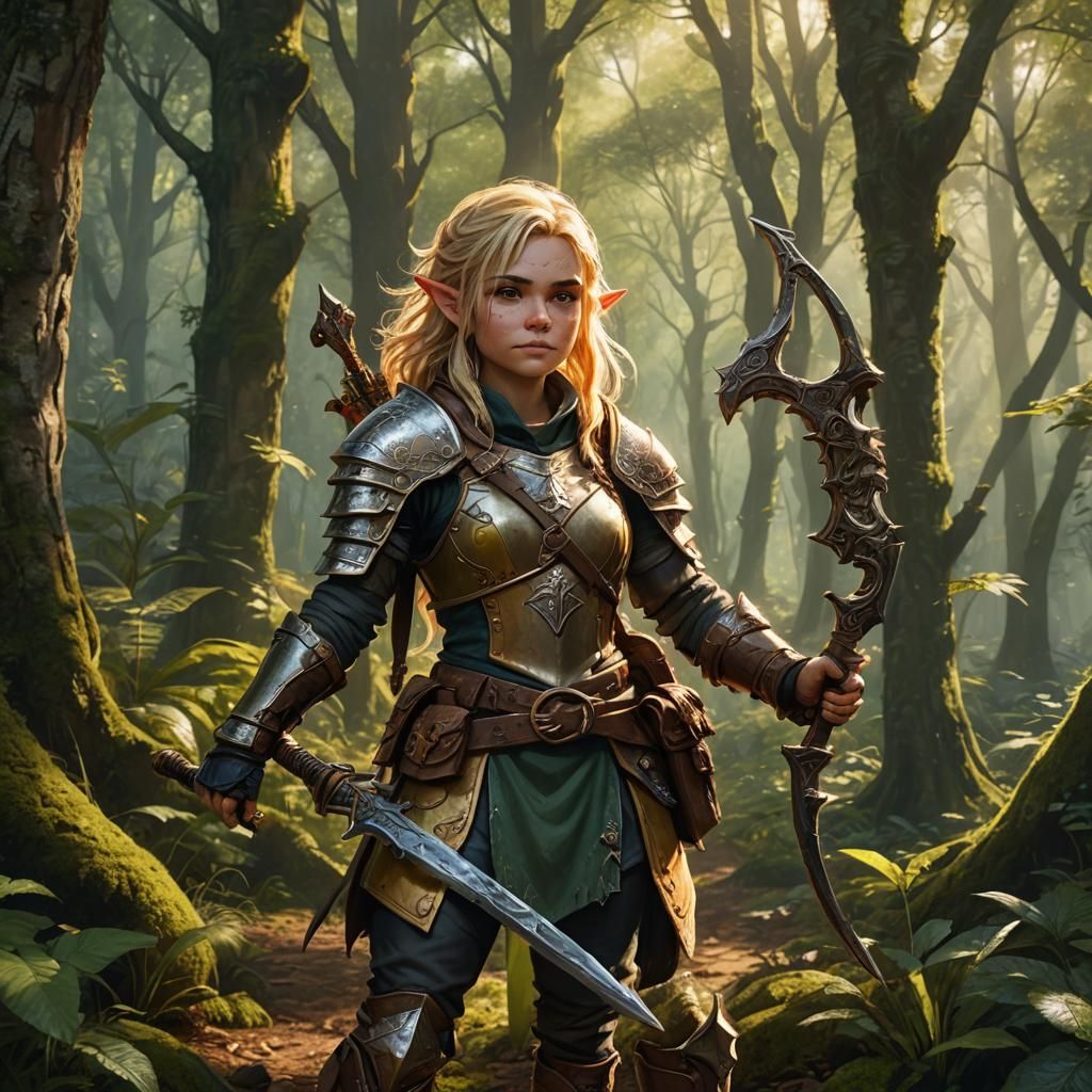 Gnome Rogue in Forest, Fantasy Concept Art